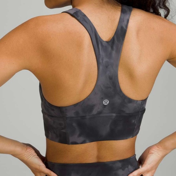 LULULEMON Diamond Dye Pitch Grey Graphite Grey Wunder Train Longline Bra Size 8 - Picture 12 of 12